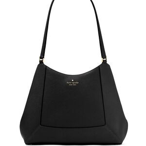 New Kate Spade Lena Large Triple Compartment Shoulder Bag Black